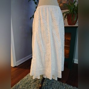 White eyelet skirt petticoat style Medium